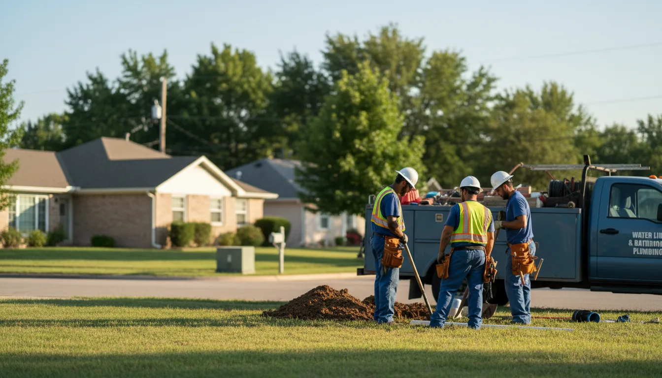 Residential water line and bathroom plumbing service in Panama, NE